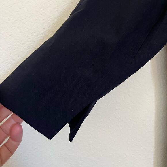 NWT Trixi Schober 100% wool black minimalist office shirt dress 3/4 sleeve sz 10 - Picture 10 of 15